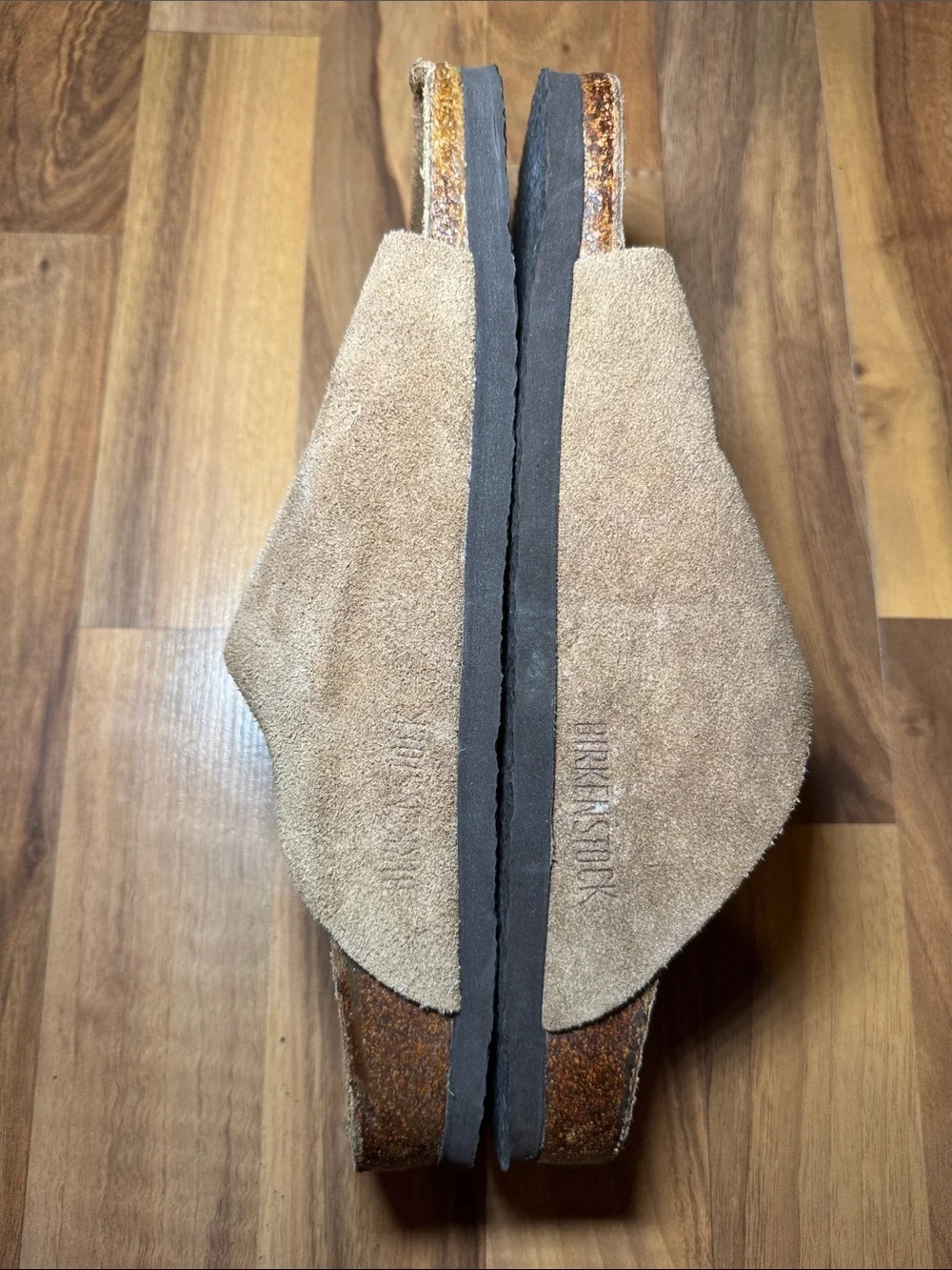 Birkenstock Tan Suede Buckle Slide Sandals Men size 10